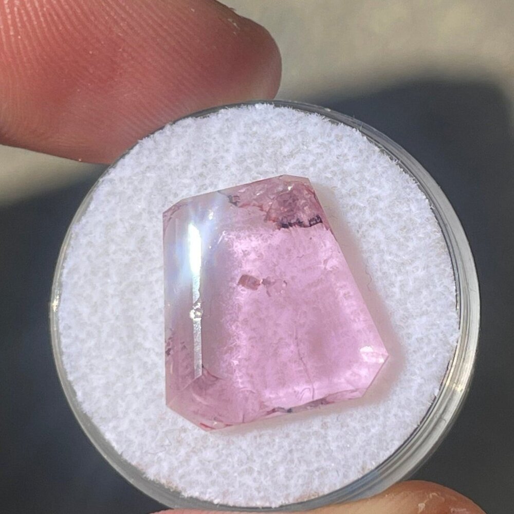 75 Ct Himalaya Mine Pink Tourmaline  Custom Cut Shield
